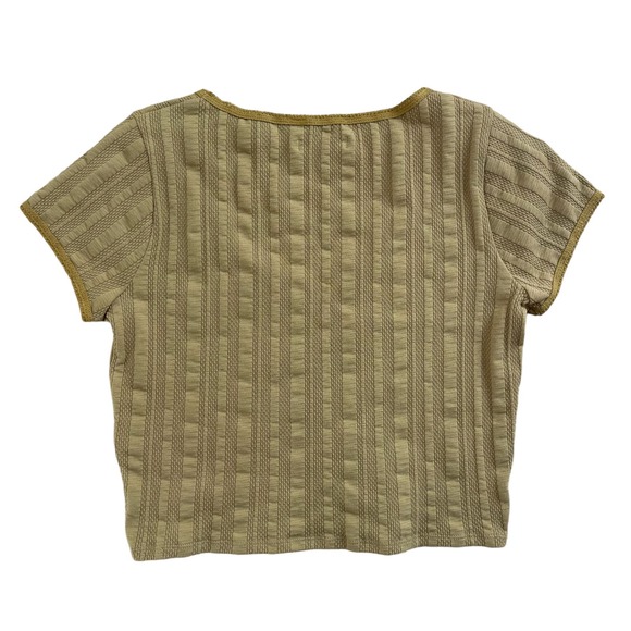 Madewell Short Sleeve Cropped Shirt Mustard Size Small - Picture 2 of 3